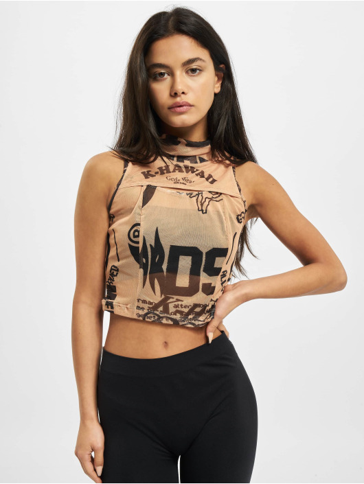GCDS Tops sans manche Mesh beige